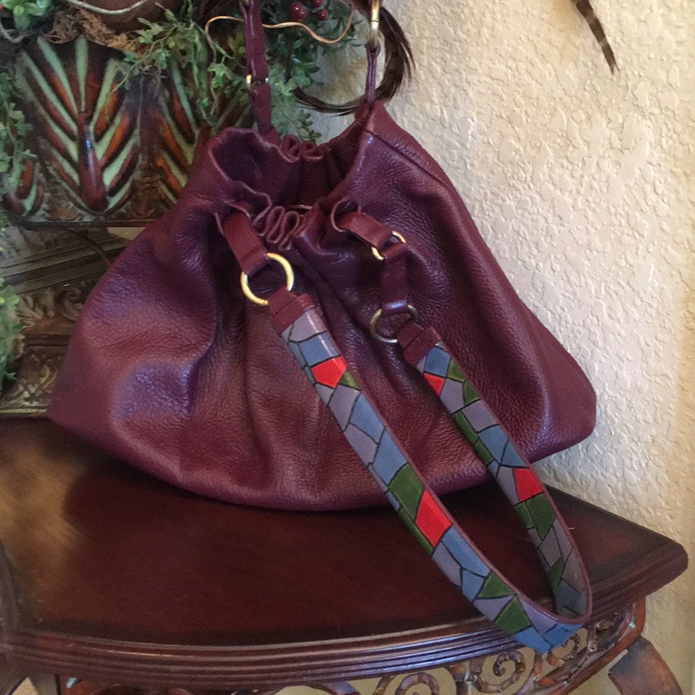 Sabrina Scalia burgundy leather bag